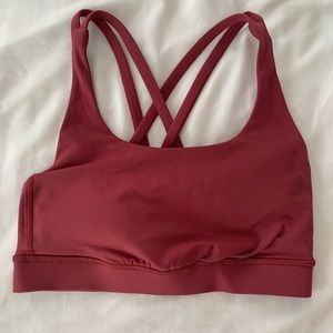 Lululemon Energy Longline Bra Medium Support, B-D Cups. COLOR: Vintage Rose
